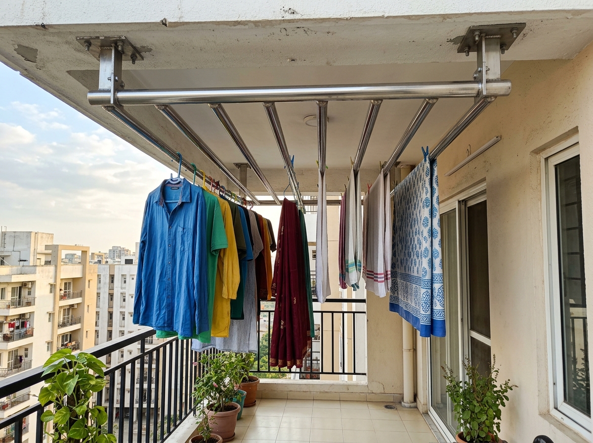 Heavy-Duty 6-Rod Ceiling Pulley System
